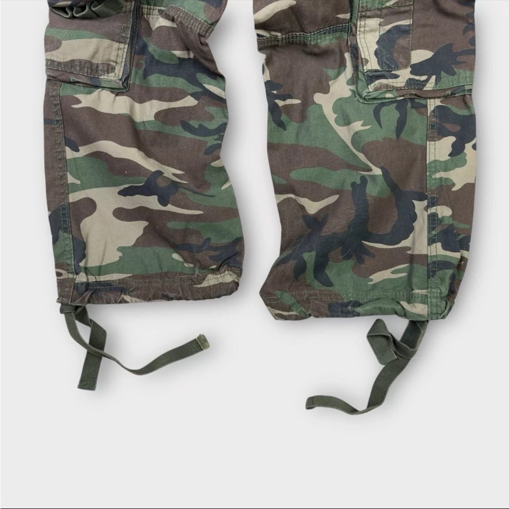 Brandit Individual Wear Camo Cargo Pants Mens M 32x30 Green Woodland drawstring - Picture 5 of 16